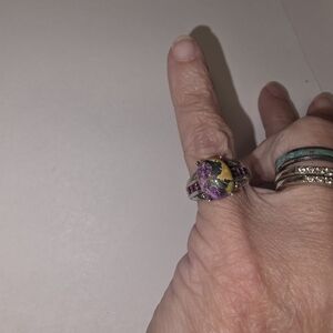 Elegant Purple and Gold Ring